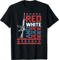 Red White Pew 4Th Of July Patriotic Gun Lovers T Shirt Women