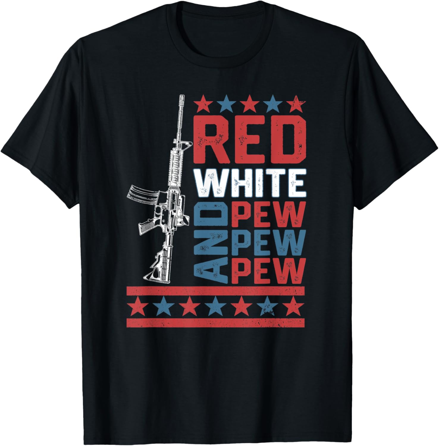 Red White Pew 4Th Of July Patriotic Gun Lovers T Shirt Women