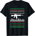 Ar 15 Machine Gun Ugly Christmas Tee Shirt Print Tshirt