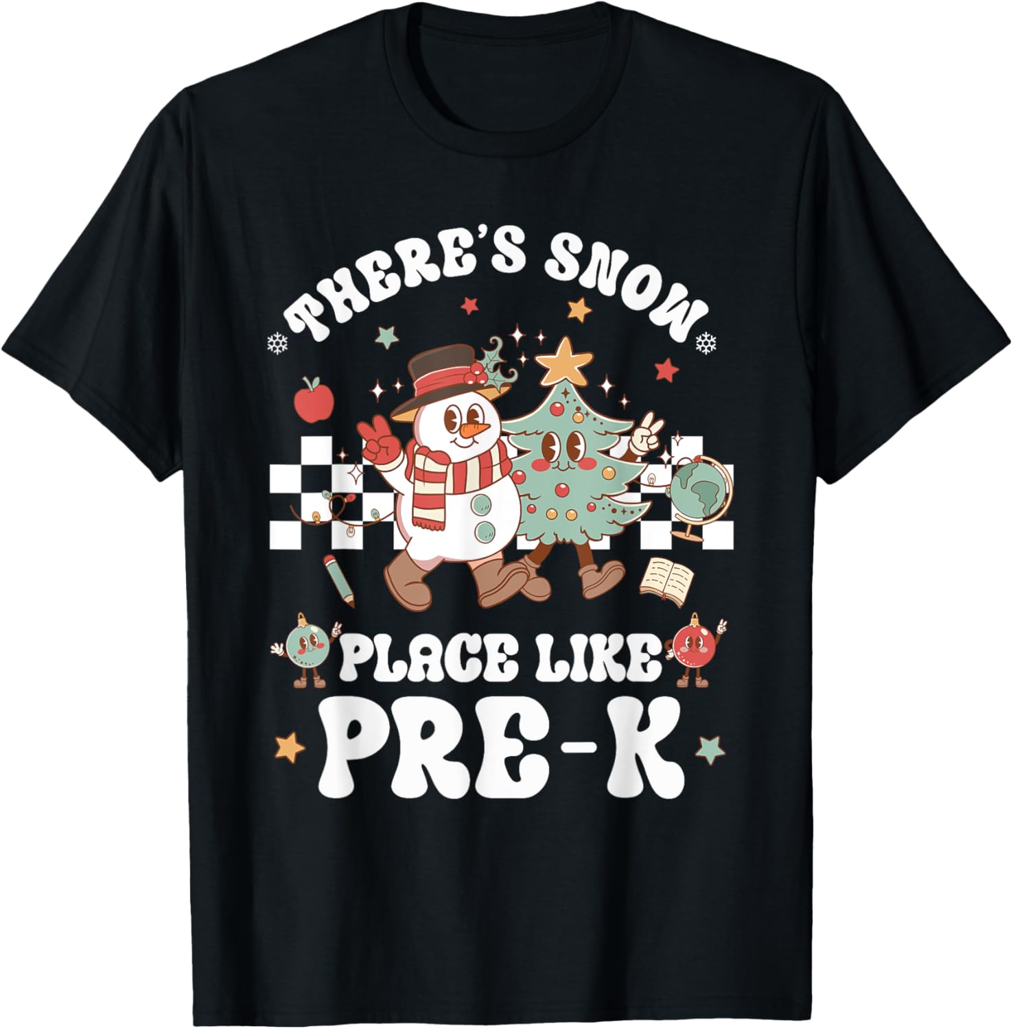 There\u2019s Snow Place Like Pre-K Cute Retro Teacher Christmas