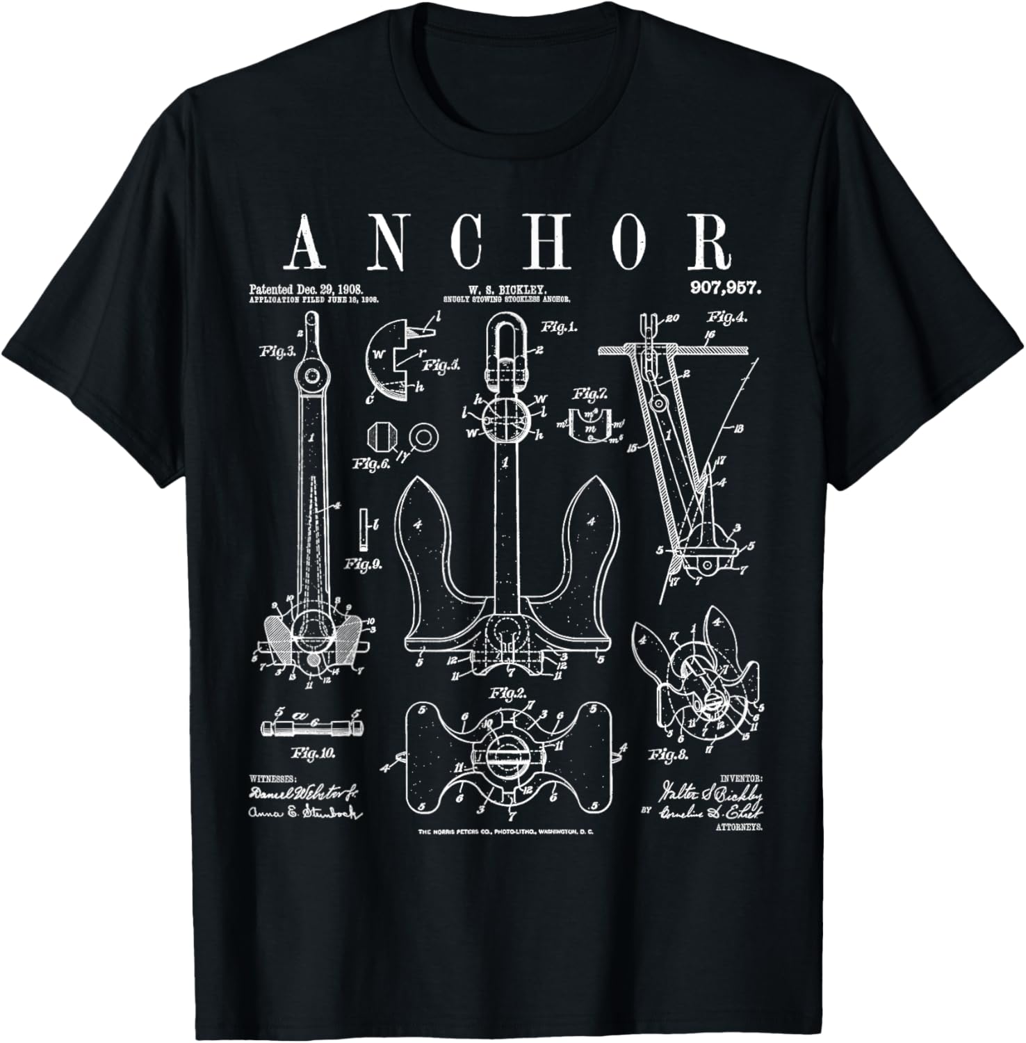 Nautical Ship Anchor Sailing Boat Captain Vintage Patent