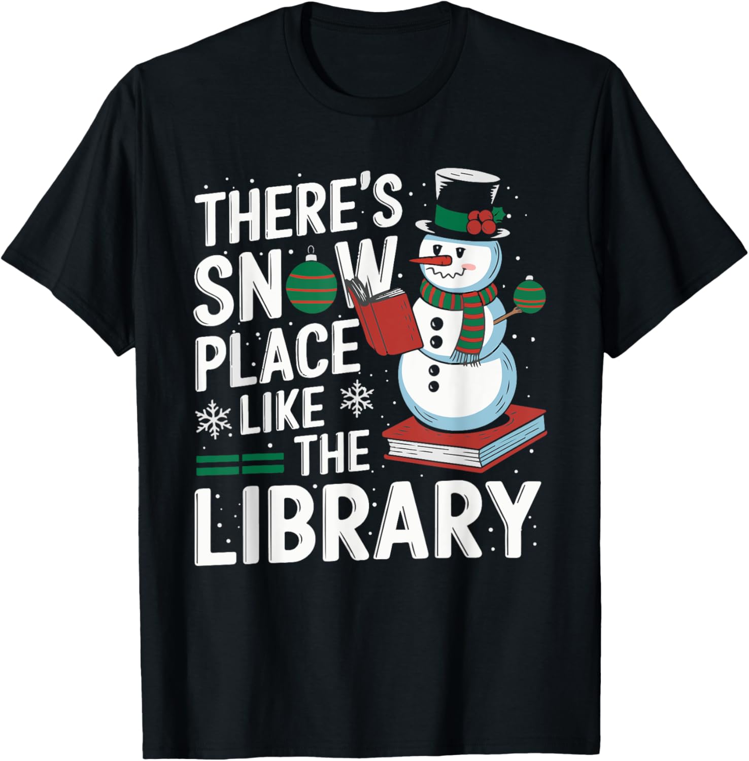 Christmas Theme Snow Place Like Library Xmas Librarian Women