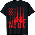 American Flag With Rifles Firearms Stripes Graphic Gun