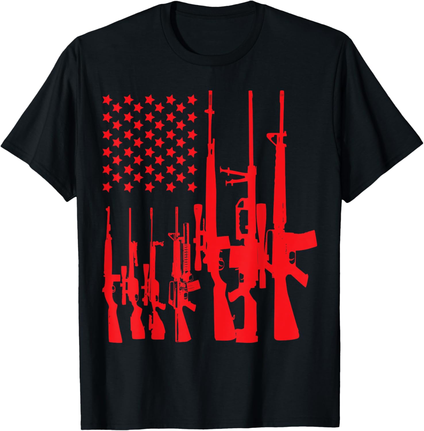 American Flag With Rifles Firearms Stripes Graphic Gun