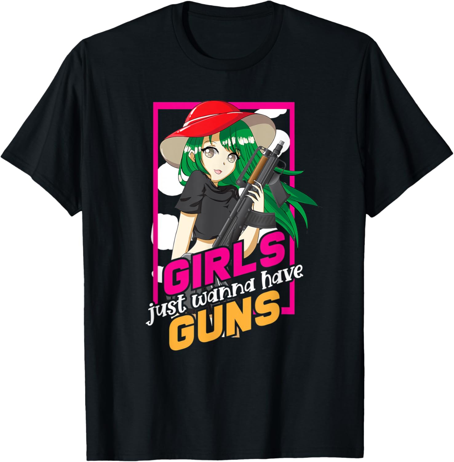 Retro Just Wanna Have Guns Japanese Anime Girl