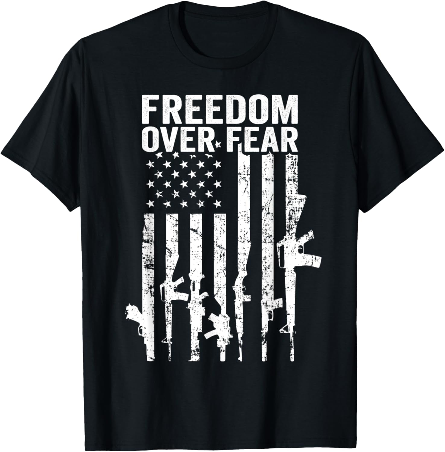 Freedom Over Fear Pro Gun 2Nd Amendment Guns Usa Flag