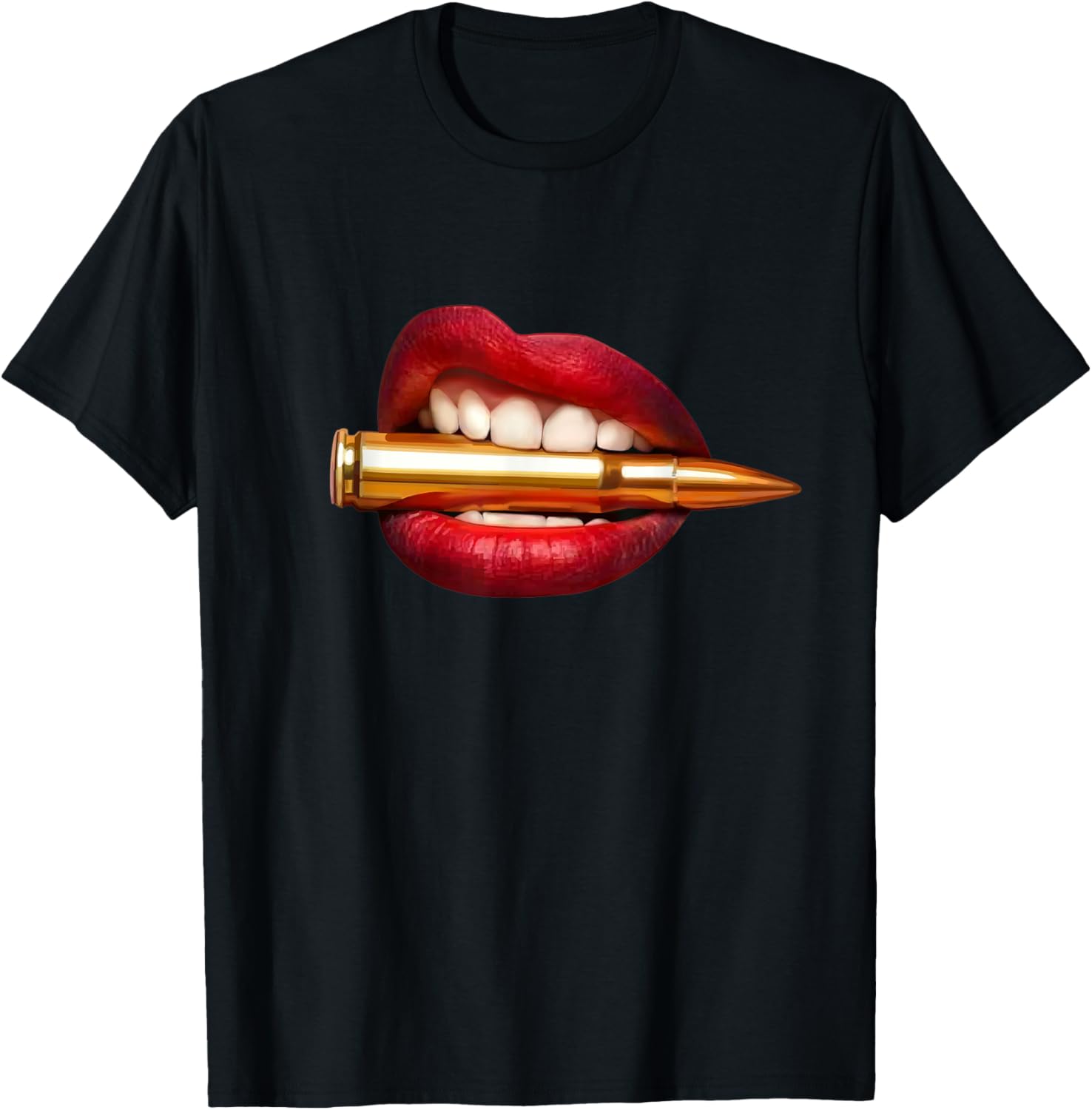 Bite Bullet Lips Sweatshirt Sexy Gun Pop Art