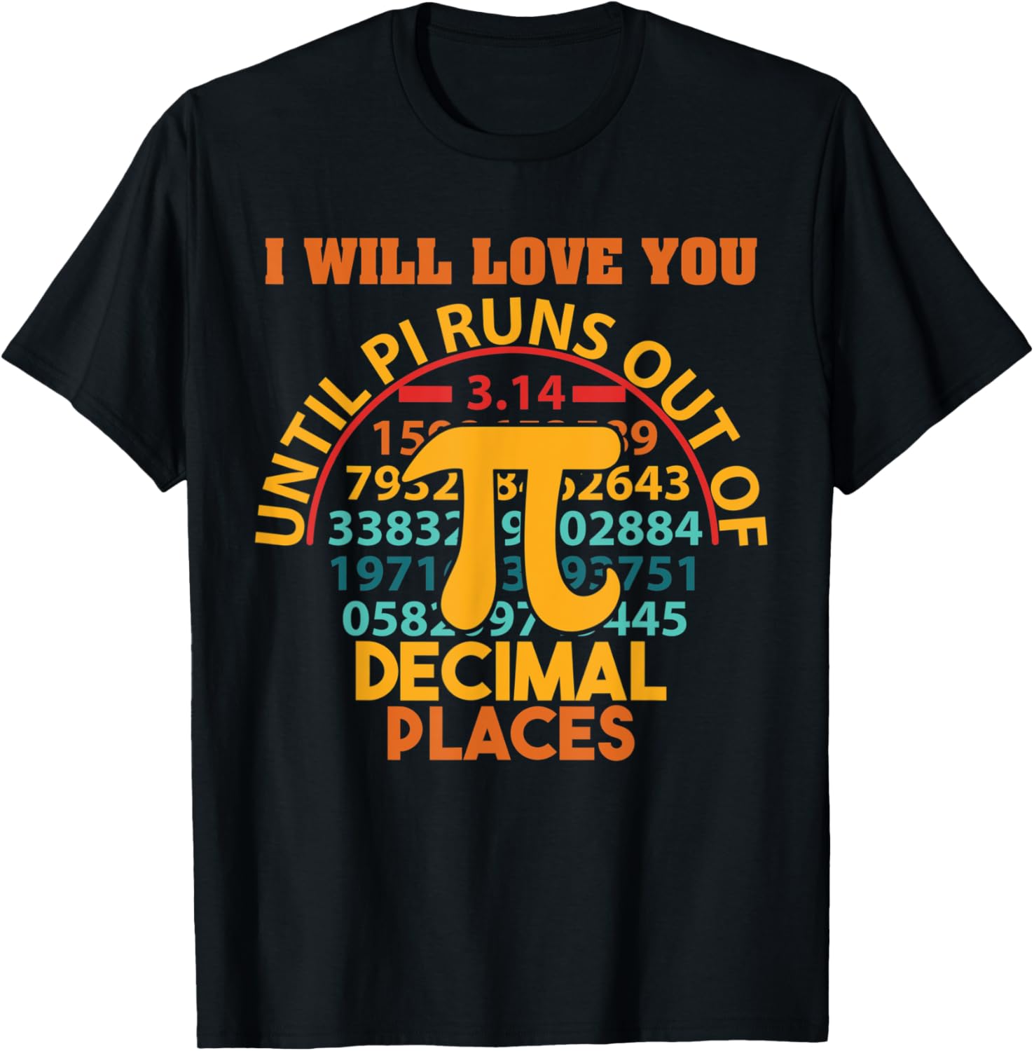 I will love you until Pi runs out of decimal places - pi