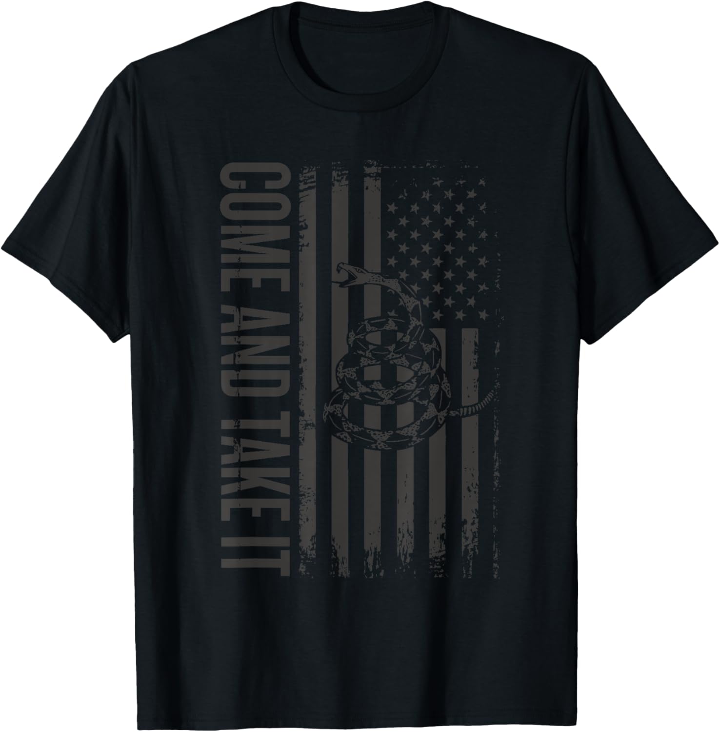 Come Take It American Flag Snake Tactical Black