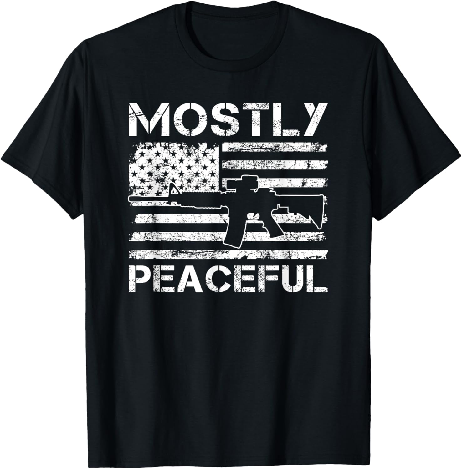 Mostly Peaceful Pro Guns 2Nd Amendment Ar15 Usa Funny Gun