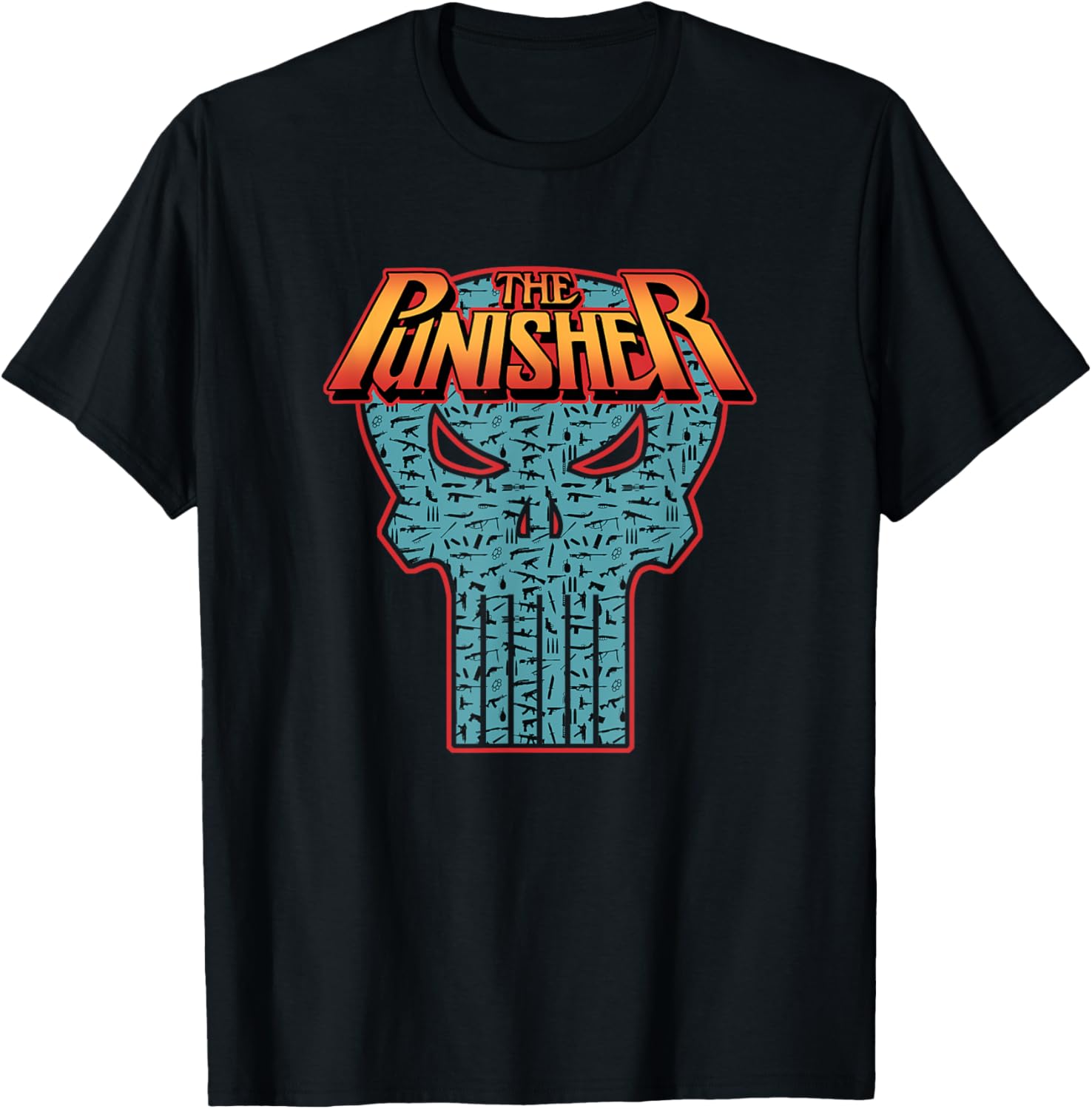 Comics Retro Classic Punisher Gun Filled Skull Logo