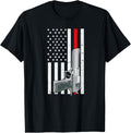 Retro American Flag Usa Patriotic Gun Lover T Shirt Women Men
