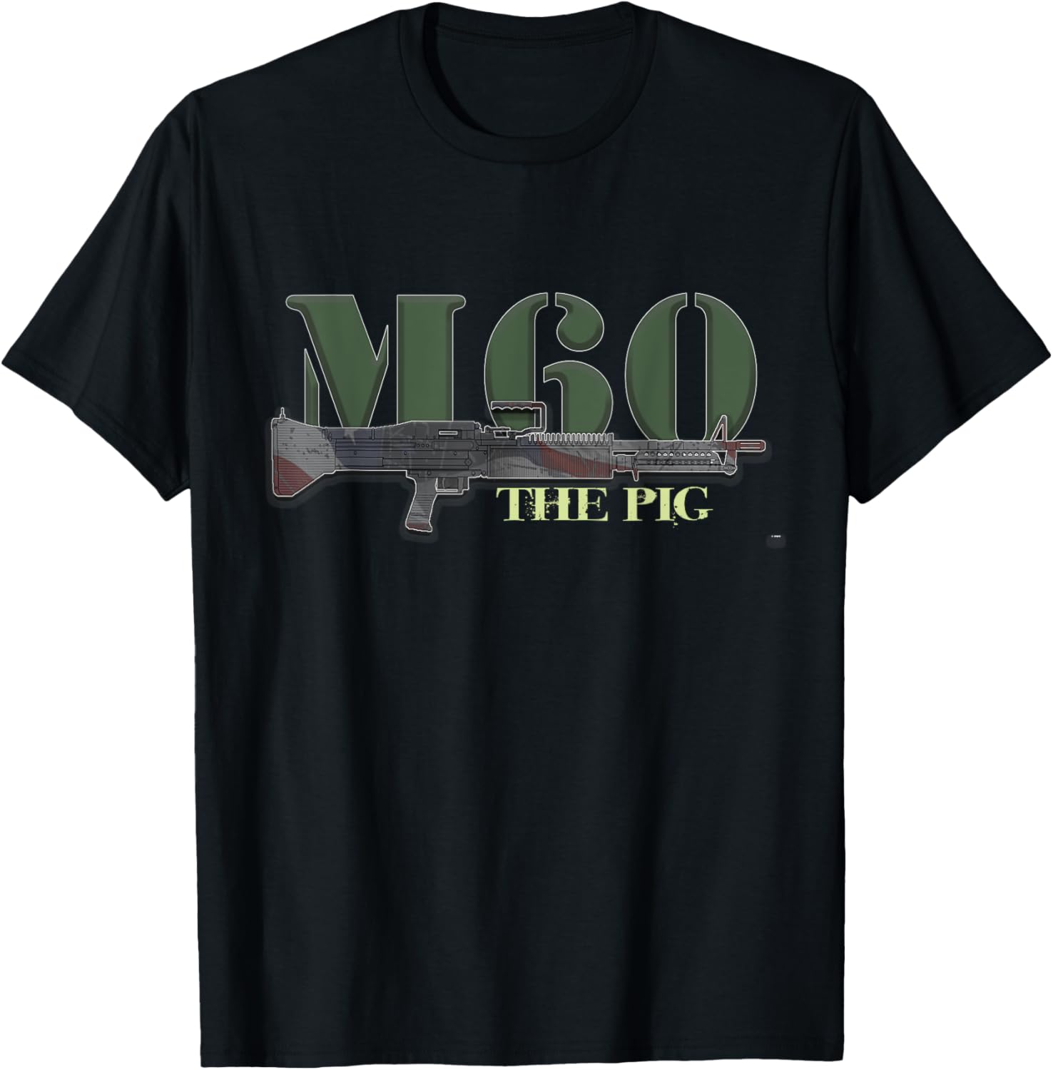 M60 Military Machine Gun American Flag Graphic T Shirt Women Men