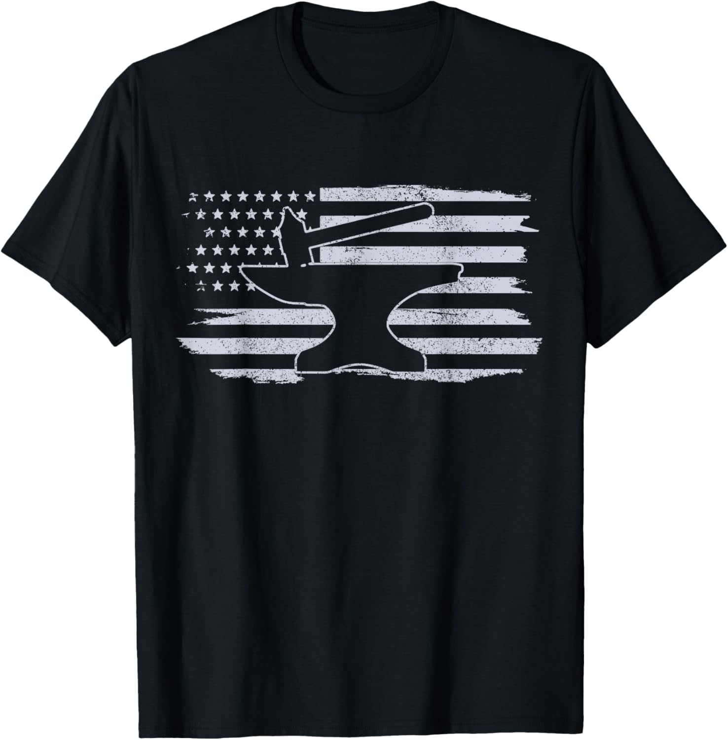 Blacksmith - Hammer Anvil USA Flag Knife Maker Steel Gift