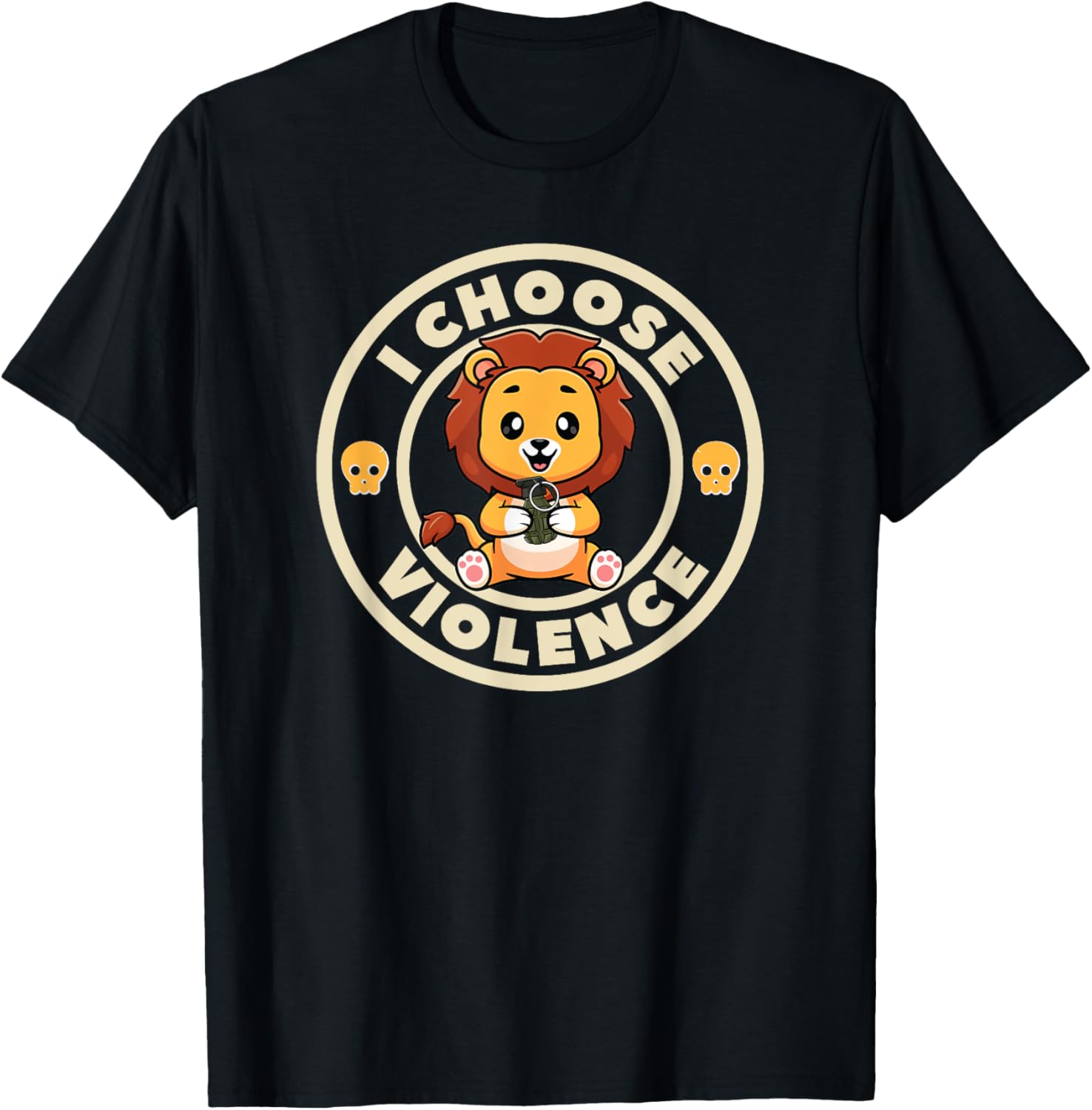I Choose Violence Funny Cute Lion Holding Gun