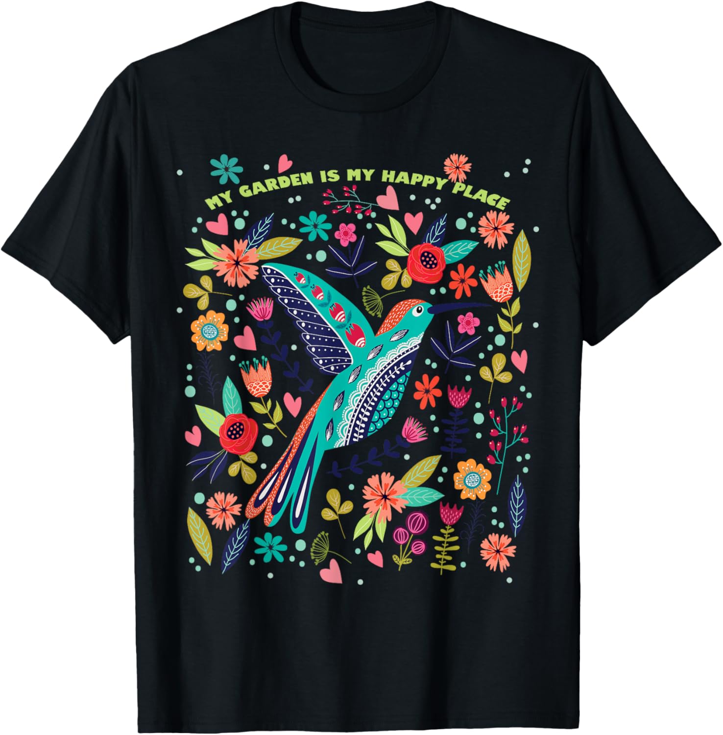 Boho Folk Art Gardening Happy Place, Love To Garden