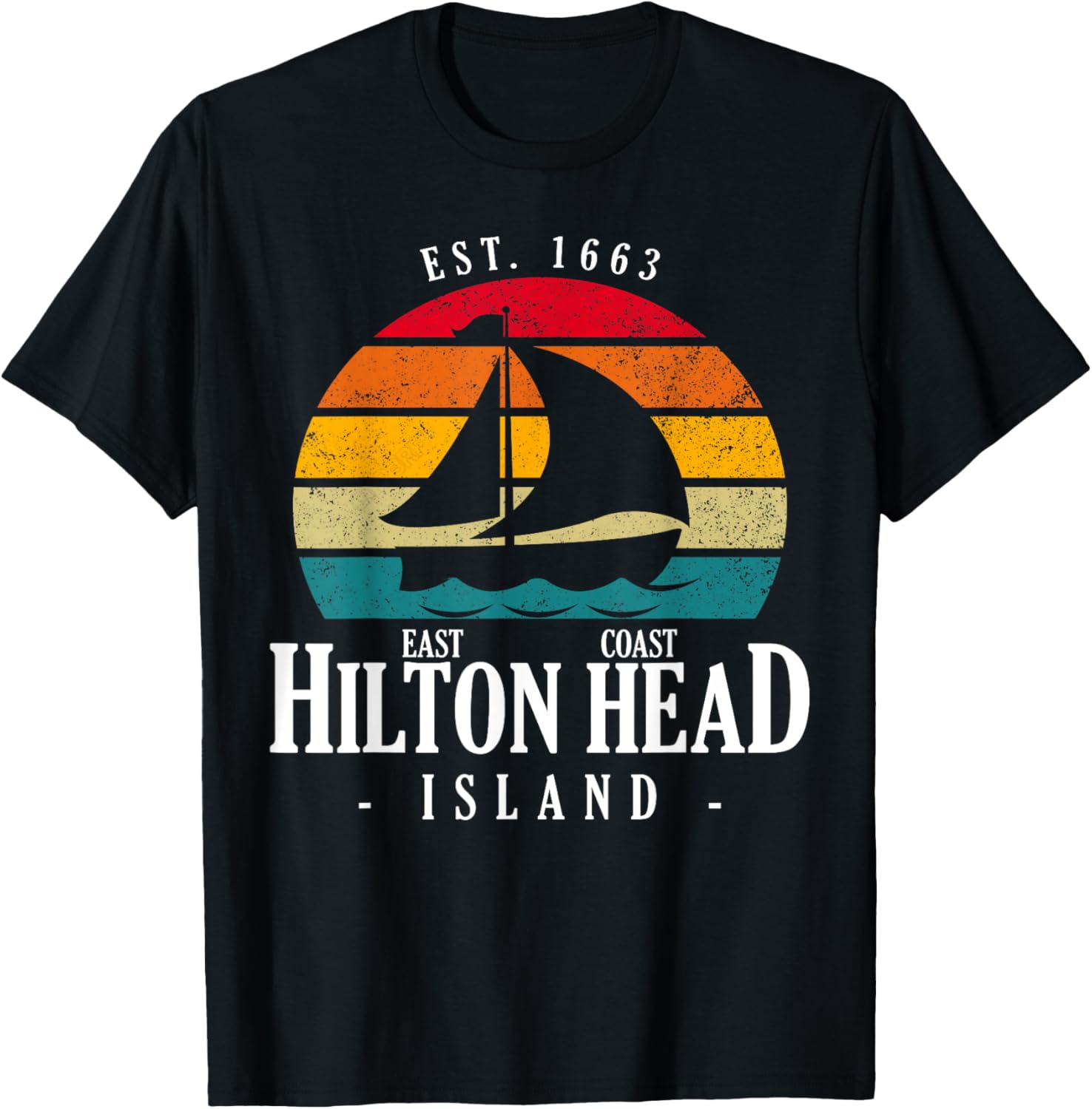 Vintage Distressed Hilton Head Est 1663 Nautical Boating