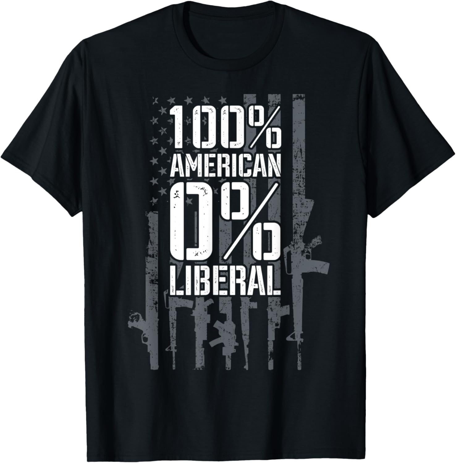 100 American 0 Liberal Funny Pro Guns Usa Gun Flag