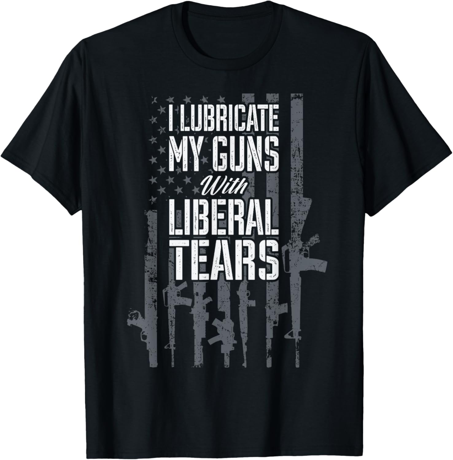 I Lubricate My Guns With Liberal Tears Funny Pro Gun Flag