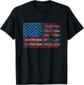 American Flag With Bullets Weapon Ammo Lover Us Flag Vintage T Shirt