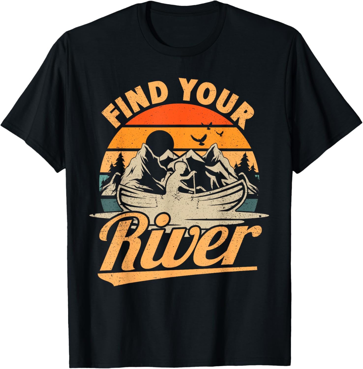 Find River Retro Canoe Boat Canoeing