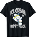 Ice Cream Shirt for Kids Ice Cream Is My Happy Place Vintage