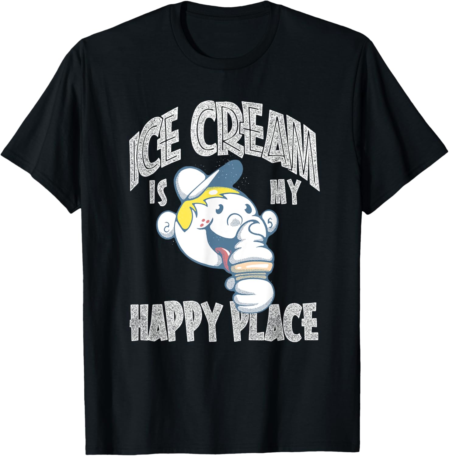Ice Cream Shirt for Kids Ice Cream Is My Happy Place Vintage