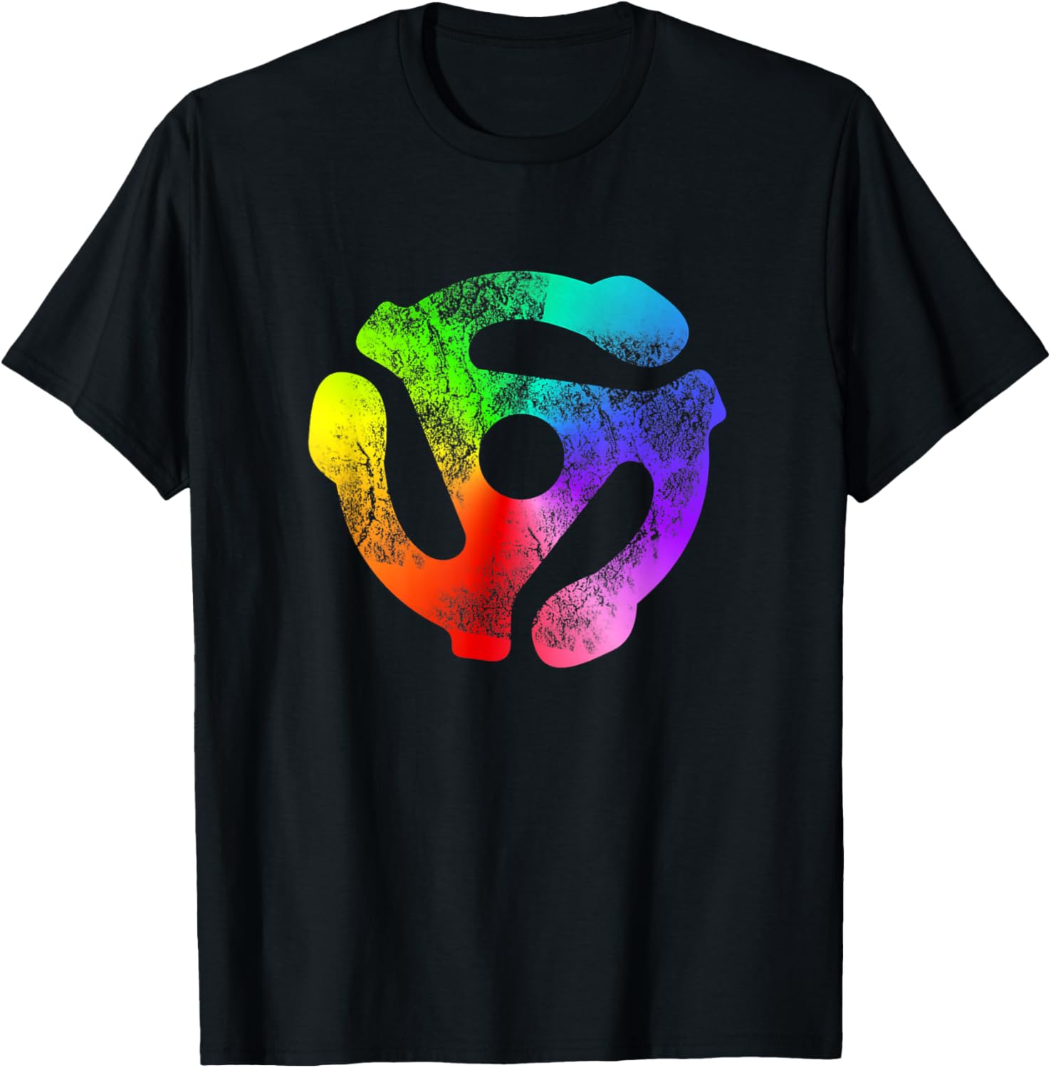 Retro Vinyl Record Clothing 45 Rpm Adapter T Shirt Small Black