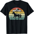 Retro My Happy Place Horse Shirt Horseback Riding Equestrian