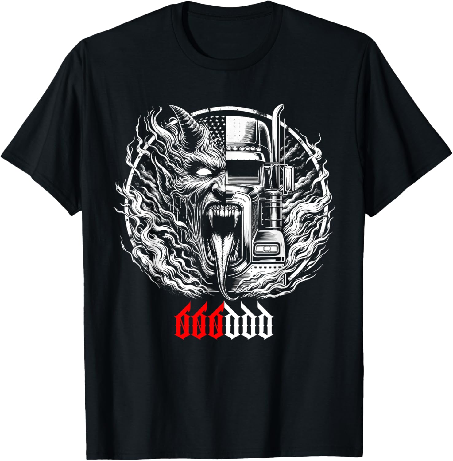 Diesels Demons Devils Half Faced Big Rig Truck