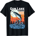 Summer Fishing Retro Sunset Michigan Gun Lake T Shirt Men Women