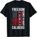 Freedom Comes In Many Calibers Funny Usa Pro Gun Flag