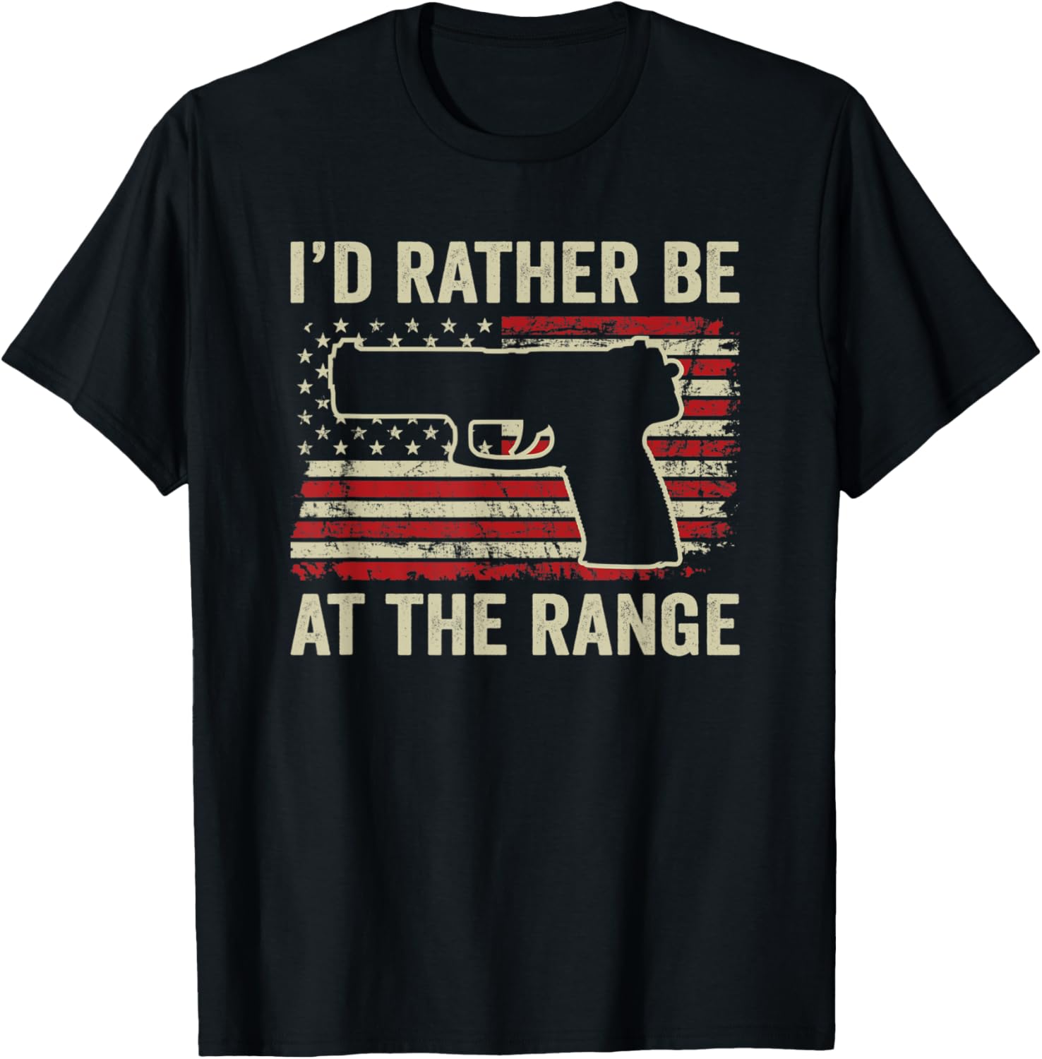 Id Rather Be At Gun Range Usa Pistol Flag Funny Gun