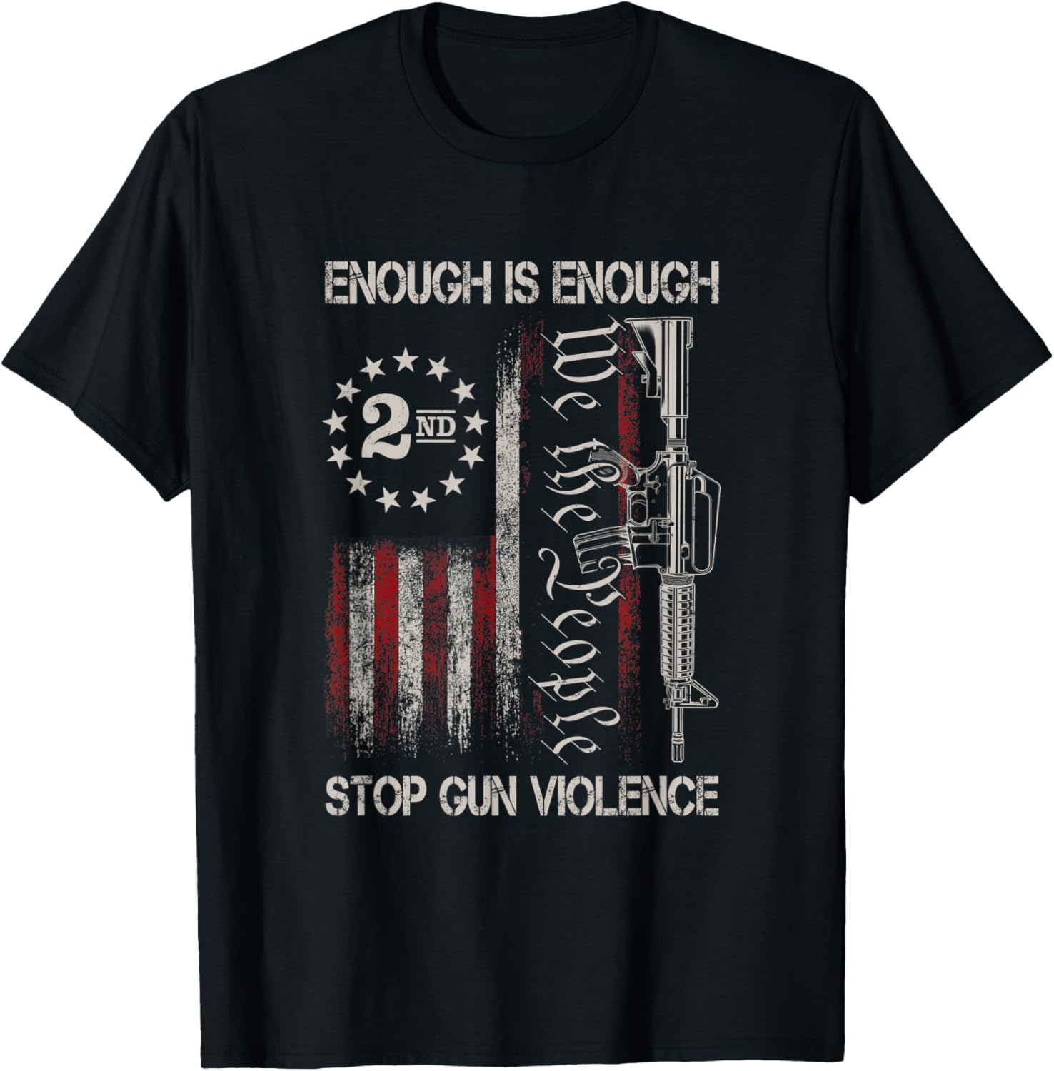 Enough Stop Gun Violence Us Flag Vintage No Gun Awareness