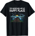 The Mountains are my happy place T Shirt Camping Hiking Gift