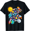 Outer Space 6 Year Old 6th Birthday Party T-Shirt Boys Girls
