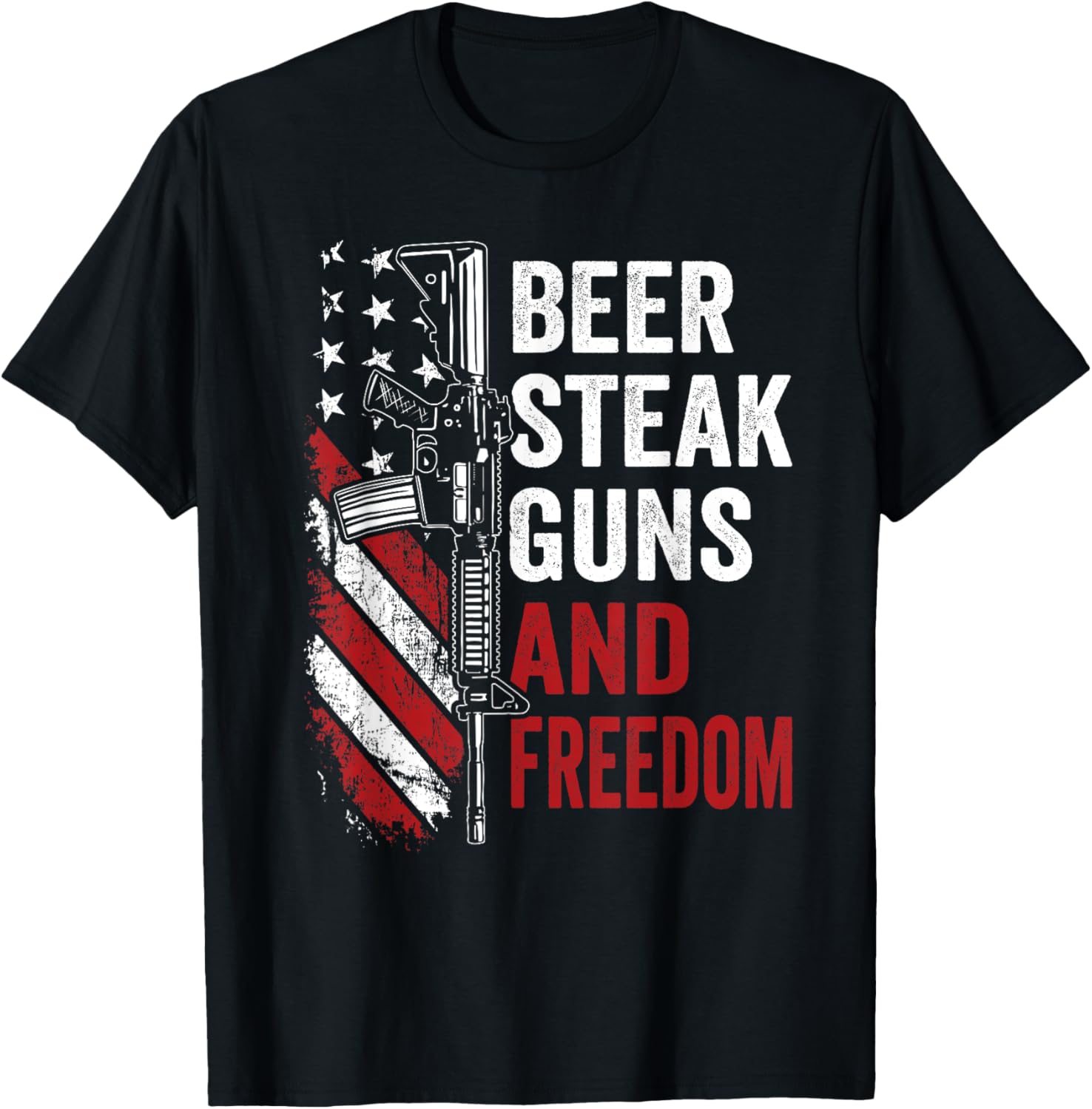 Beer Steak Guns Freedom Drinking Bbq Ar15 Gun Usa Flag