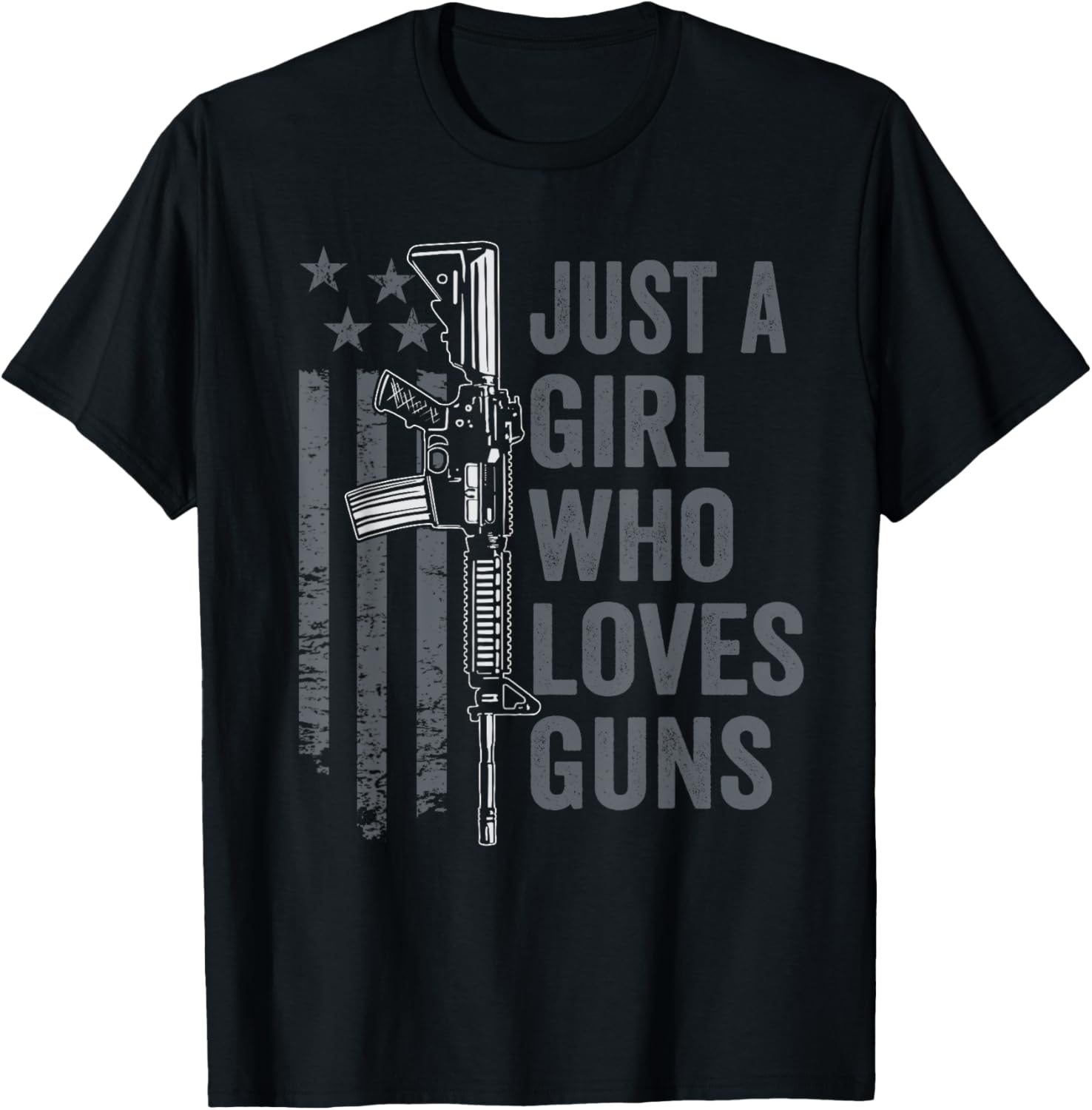 Just A Girl Who Loves Guns Usa Flag Funny Womens Gun Owner