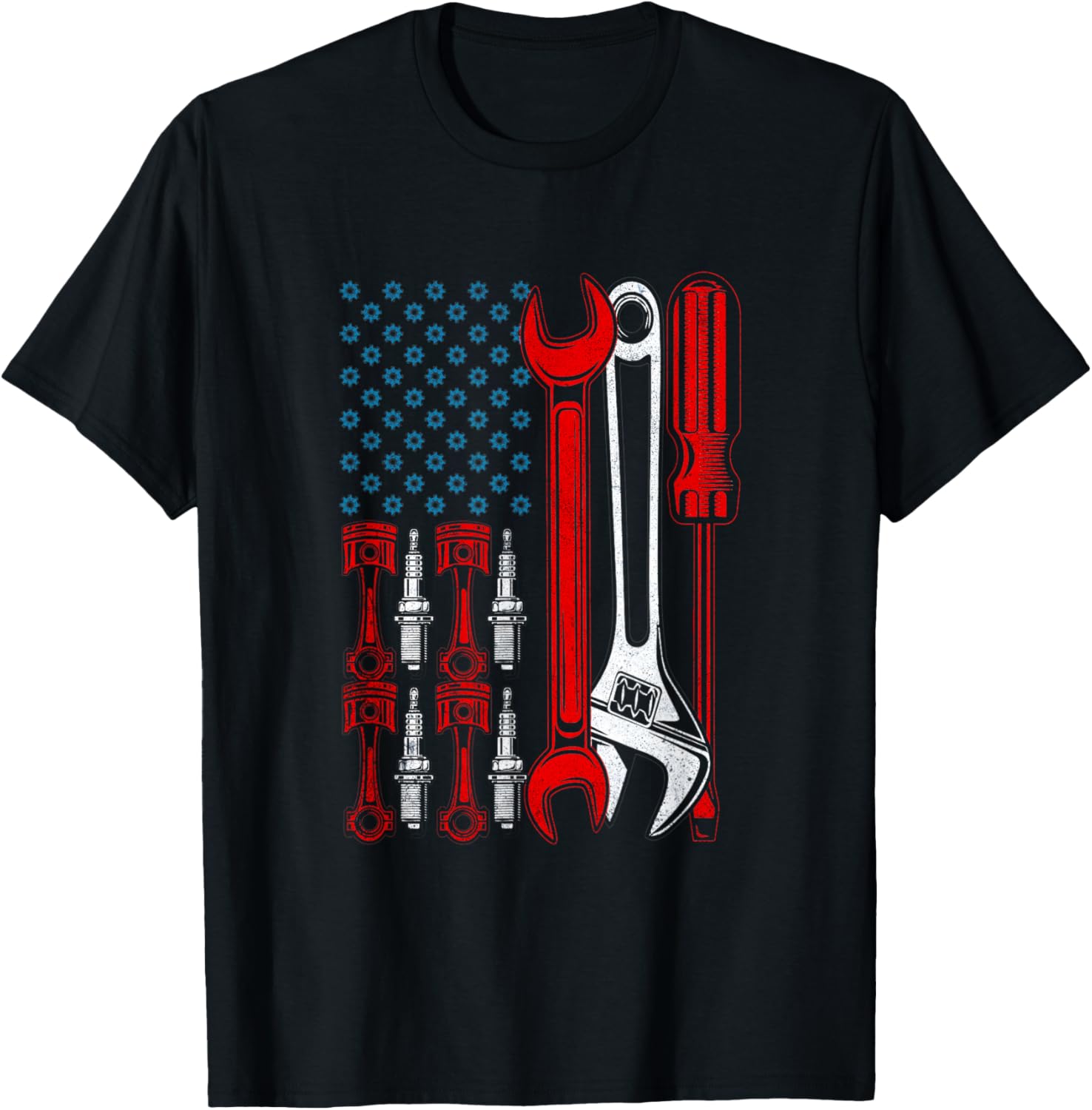 Usa Flag Patriotic American Auto Diesel Mechanic