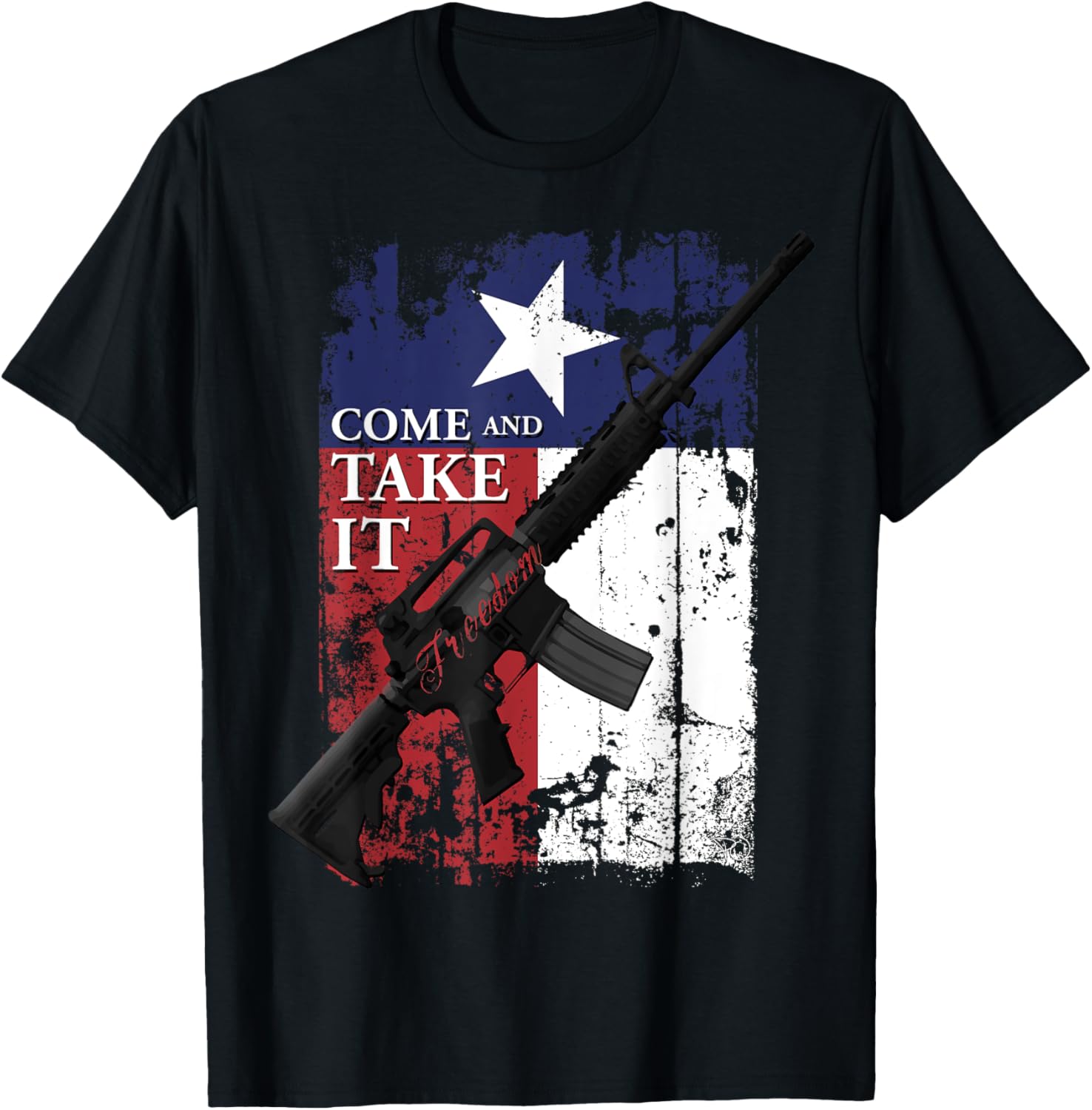 Epic Patriotic Gun Rights Texas Come Take It 2A Ar 15 T