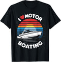 Retro I Love Motor Boating Funny Boater