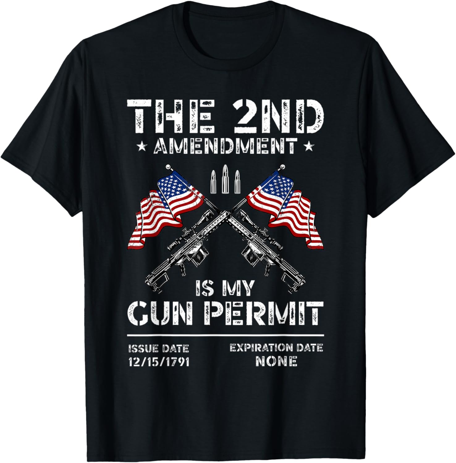 2Nd Amendment Is My Gun Permit Ar15 American Flag