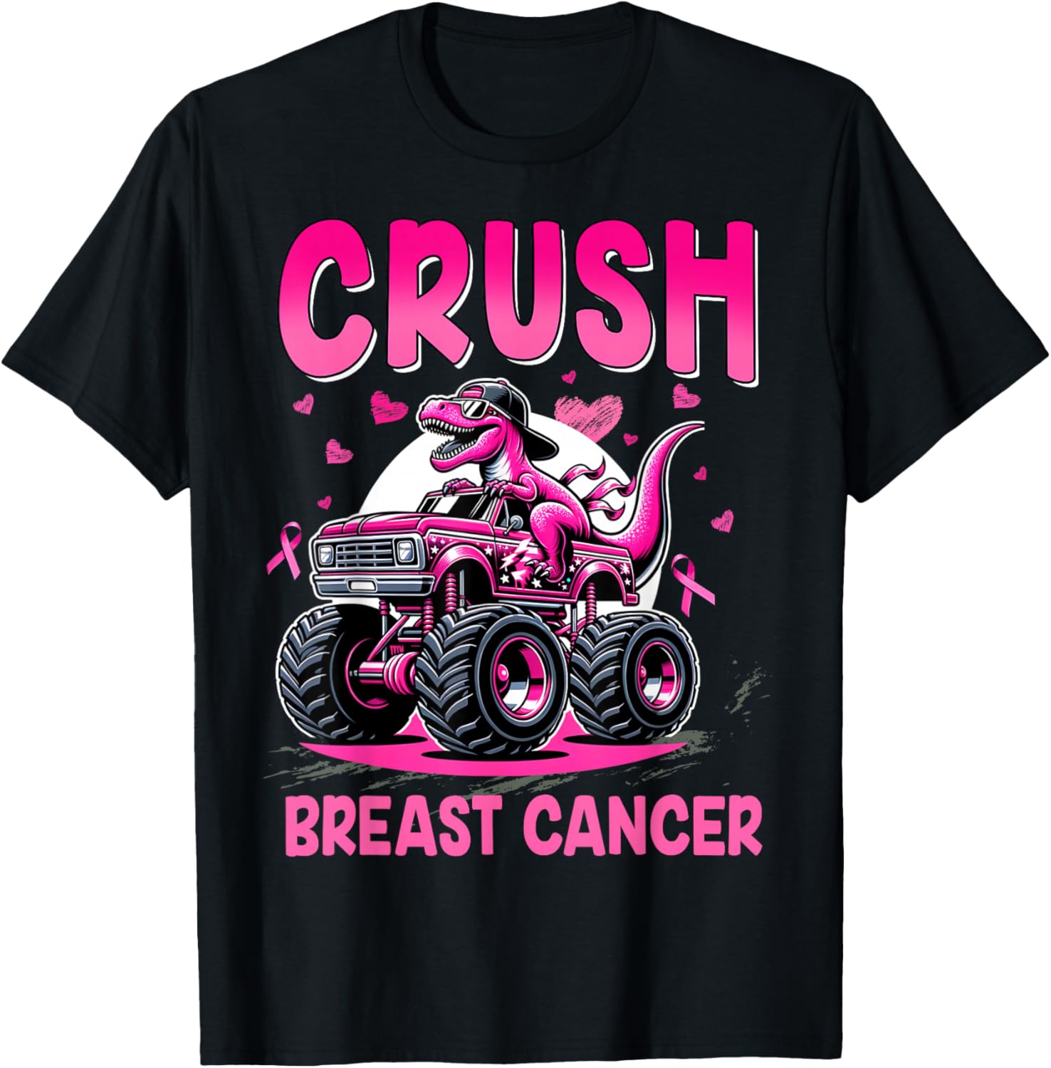 Crush Breast Cancer Awareness Monster Truck Toddler Boy Kids