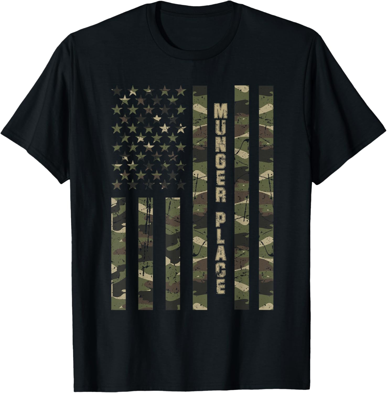 Munger Place United States Distressed Camo w US Flag