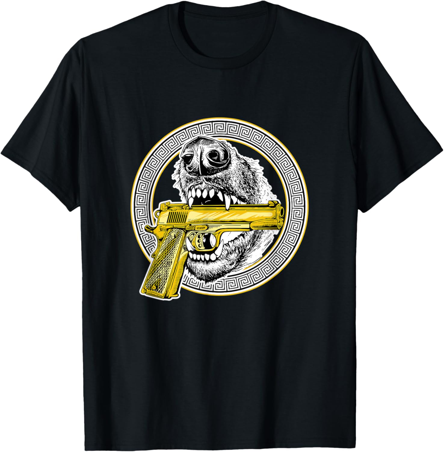 Cool Wild Urban Dog Novelty Graphic Tees Wild Gangs Guns