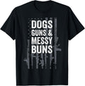 Dogs Guns Messy Buns Funny Womens Pro Gun Dog Lover Flag