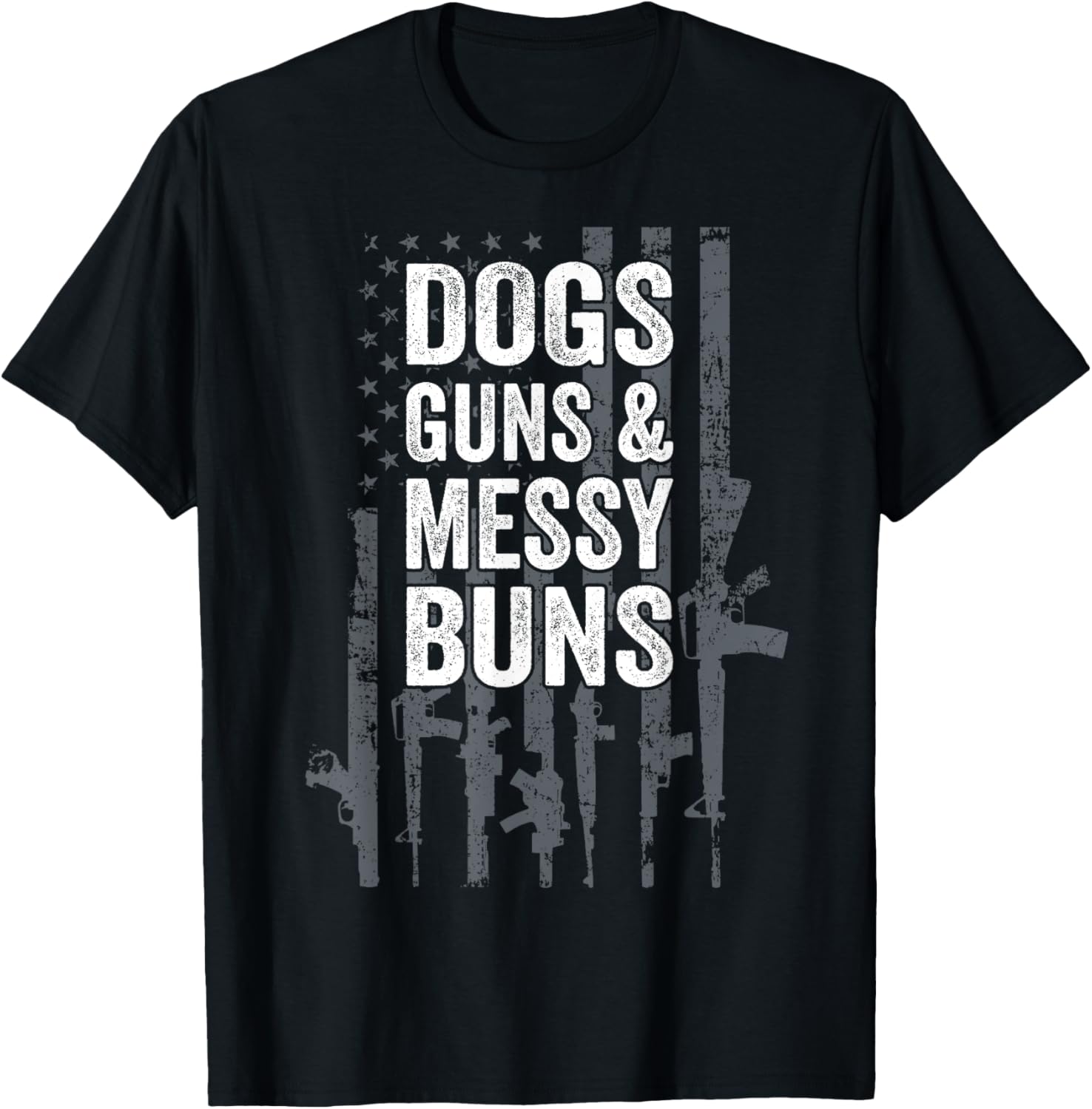 Dogs Guns Messy Buns Funny Womens Pro Gun Dog Lover Flag