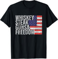 Whiskey Steak Guns Freedom T Shirt Flag Tee