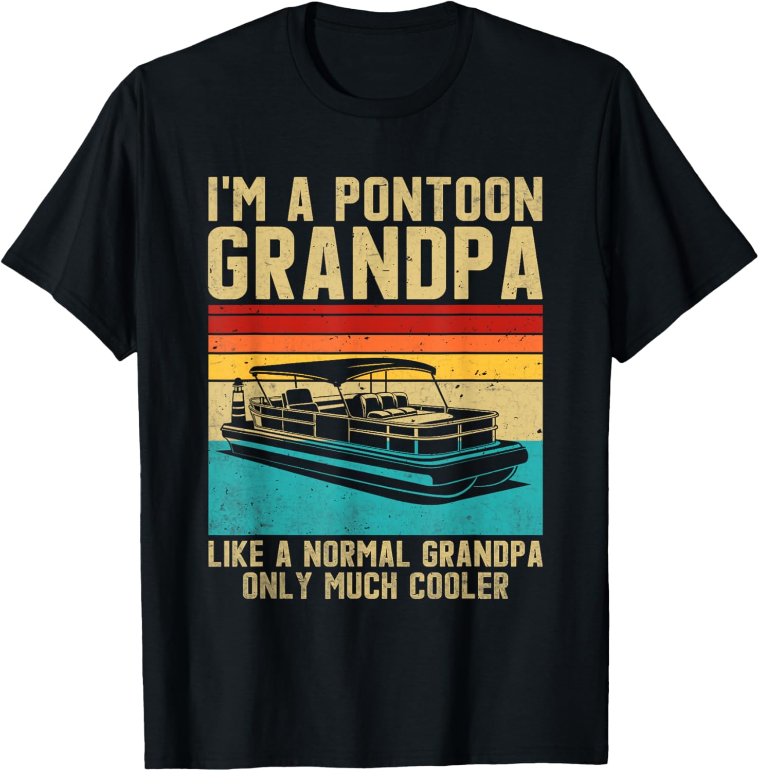 Pontoon Grandpa Retro Vintage Design Boating Captain