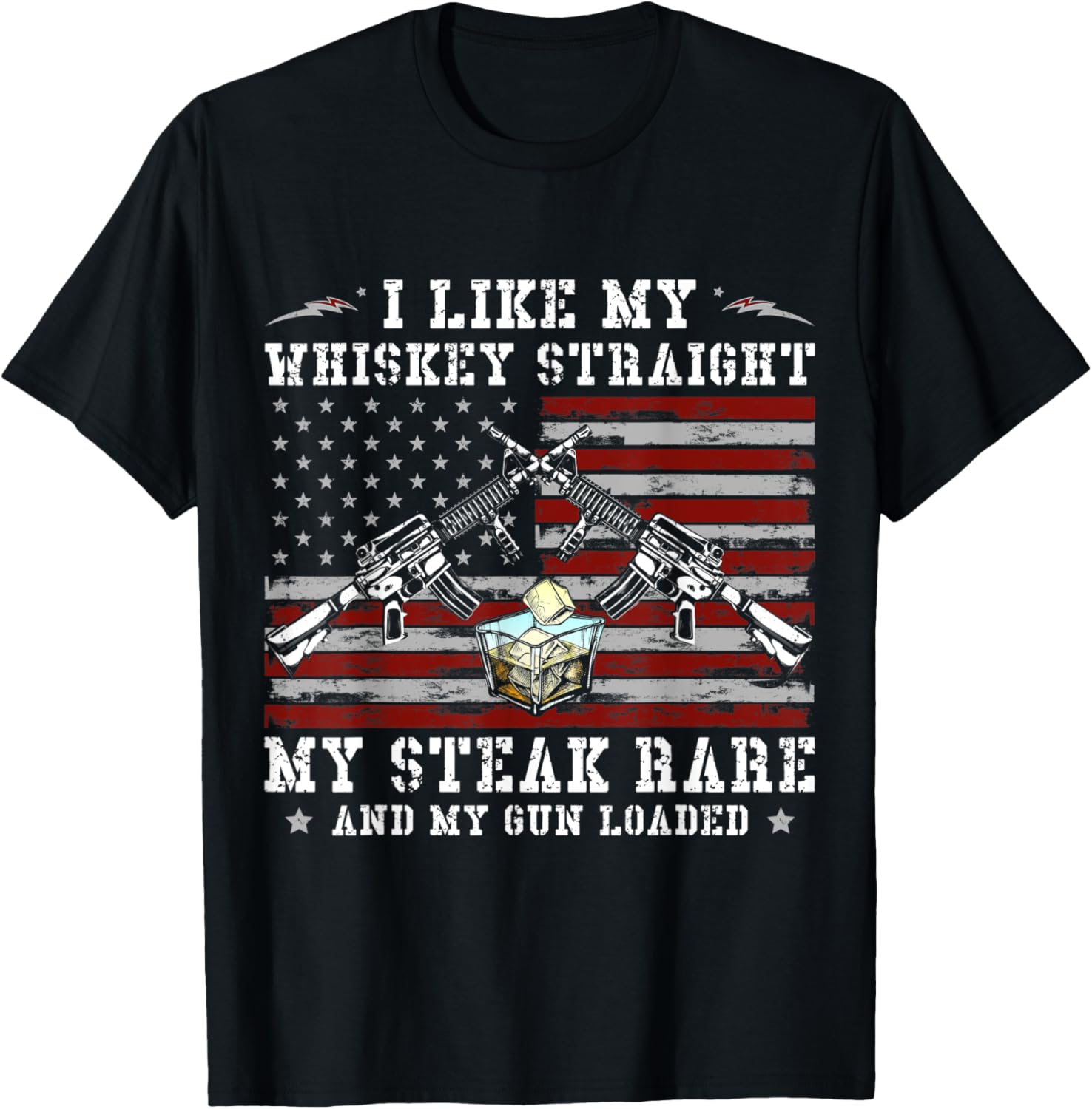 Vintage Patriotic Whiskey Steak Guns Freedom Whiskey Lover